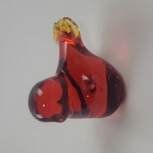 Glass Bird ~red Orange Tail